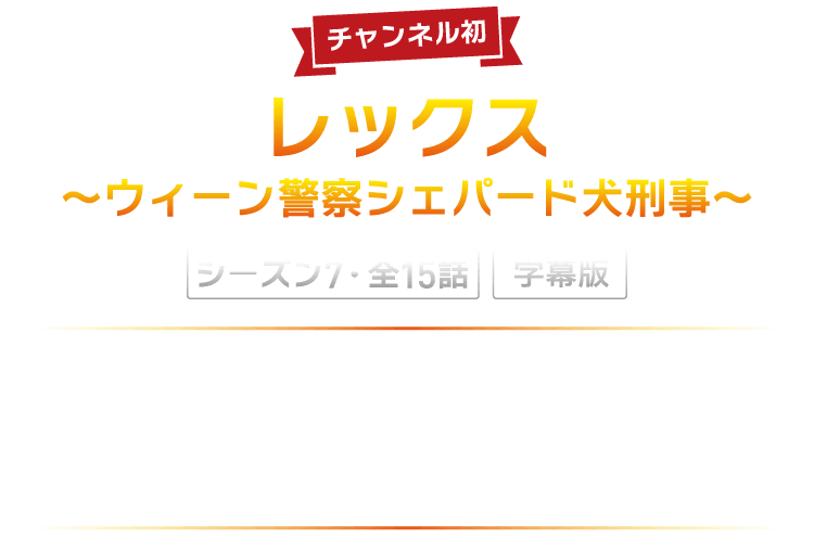 レックス～ウィーン警察シェパード犬刑事～（シーズン7/字幕版）9月12日（土）午後2時スタート。毎週土曜午後2時から5話連続。※9/19は休止